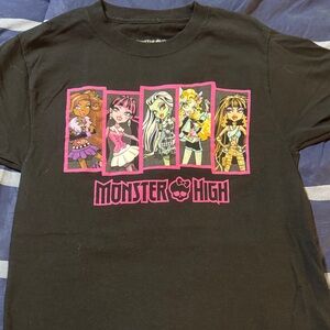 Monster High Black Tee with Colorful Characters